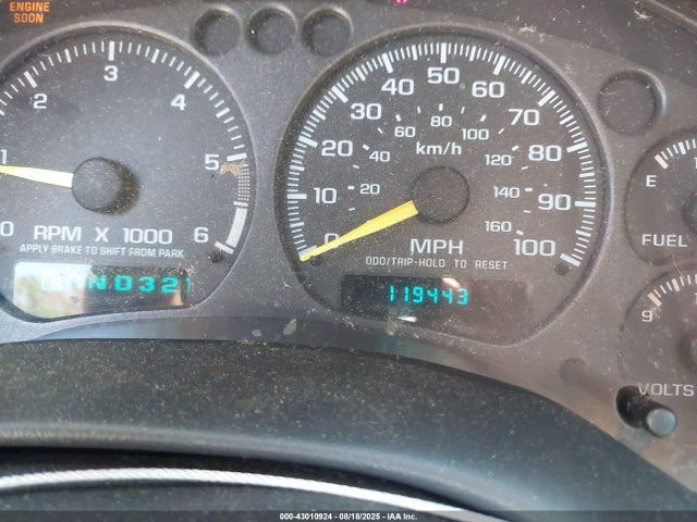 Aukcja sprzedaży 2001 Chevrolet S-10 Ls, vin: 1GCCS19W618124300, numer aukcji: 43010924