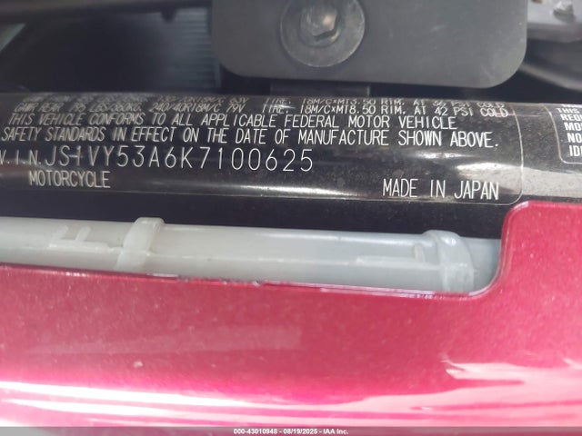 Suzuki Y505- 2019 JS1VY53A6K7100625 Image 10