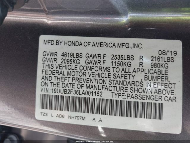 2020 ACURA TLX 19UUB2F36LA001162 Photo 8