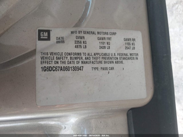 2006 CADILLAC STS 1G6DC67A060130947 Photo 8