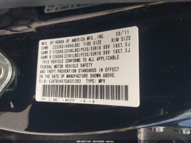 2012 ACURA RDX 5J8TB1H27CA001293 Photo 8