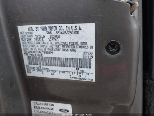 1990 LINCOLN TOWN CAR 1LNLM82F0LY608894 Photo 8