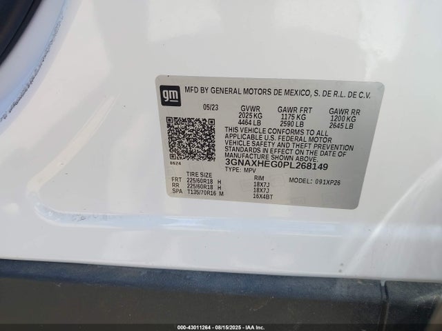 Chevrolet lsd 2023 3GNAXHEG0PL268149 Image 9