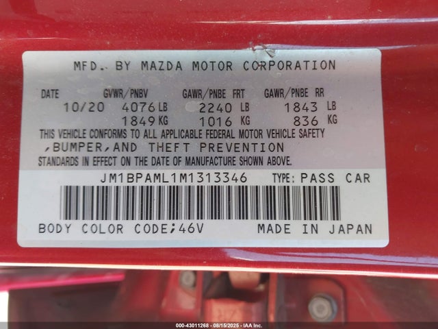 Mazda py 2021 JM1BPAML1M1313346 Image 9
