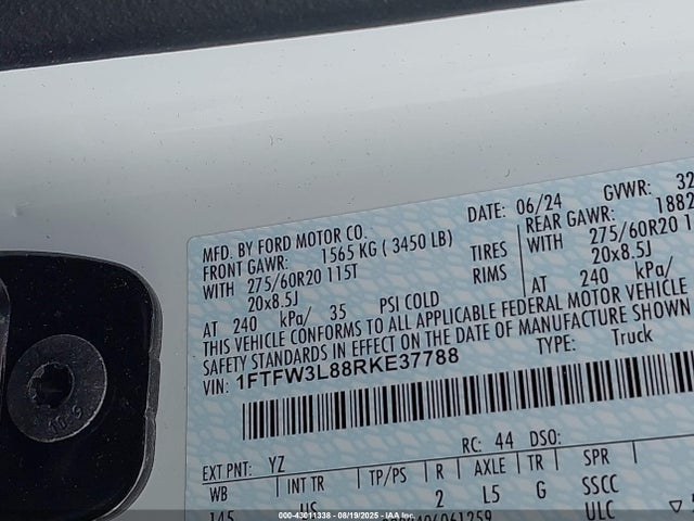 1FTFW3L88RKE37788 Ford gtdi