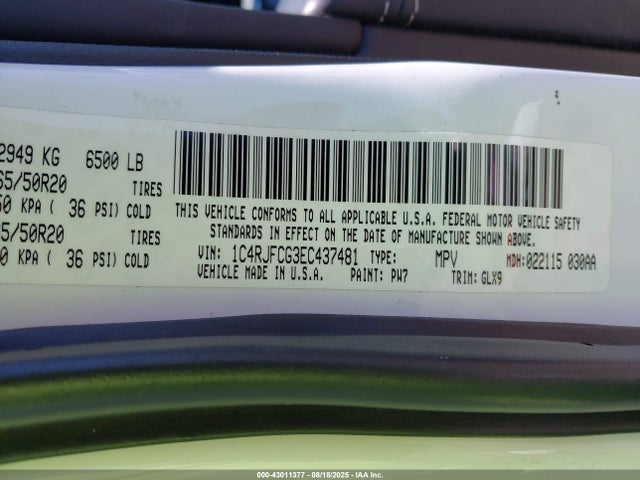 Jeep Grand Cherokee 2014 1C4RJFCG3EC437481 Image 9