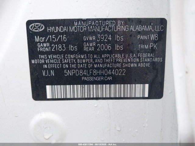 Hyundai Elantra 2017 5NPD84LF8HH044022 Image 9