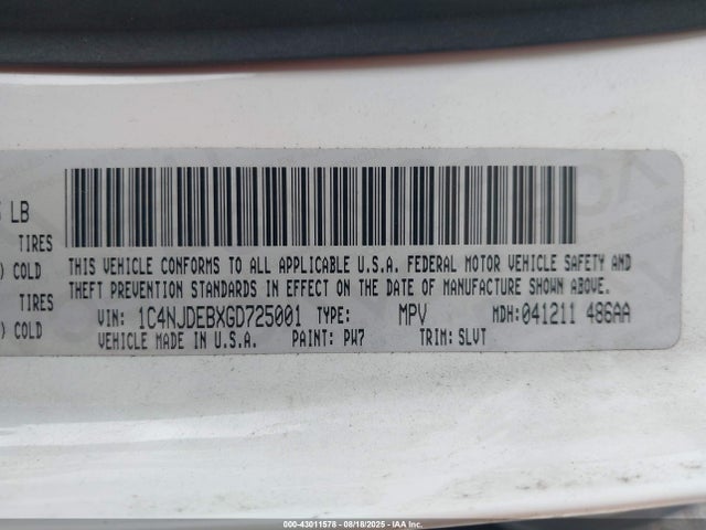 1C4NJDEBXGD725001 Jeep 2016