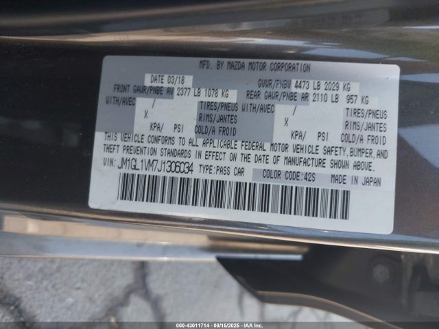 Mazda py cylinder deactivation 2018 JM1GL1VM7J1306034 Image 9
