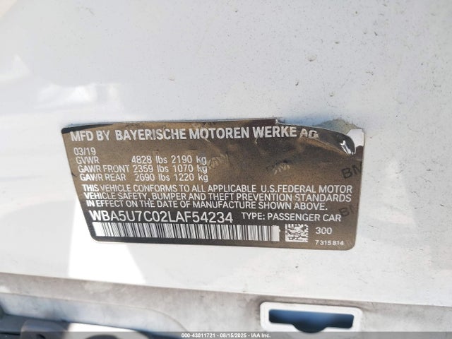 WBA5U7C02LAF54234 BMW M340I