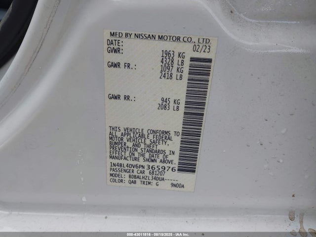 Nissan Altima 2023 1N4BL4DV6PN365976 Image 9