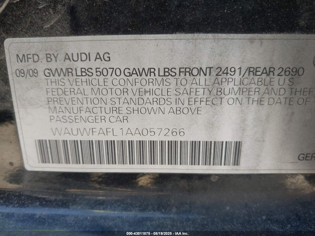 2010 AUDI A4 WAUWFAFL1AA057266 Photo 8