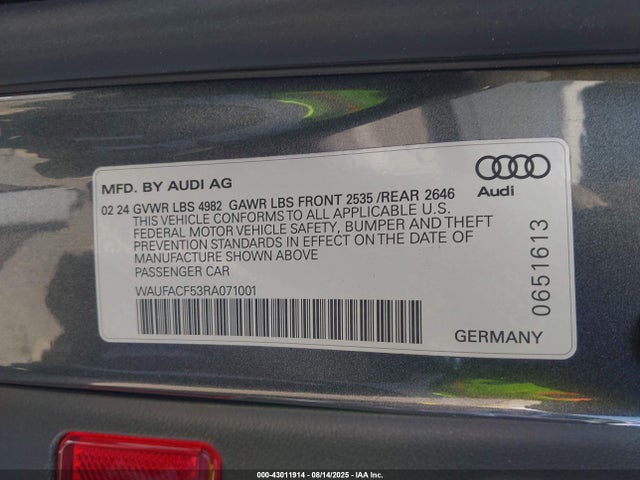 2024 AUDI A5 SPORTBACK WAUFACF53RA071001 Photo 8