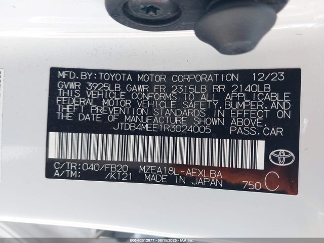 JTDB4MEE1R3024005 Toyota m20a-fks