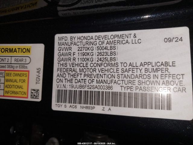 2025 ACURA TLX 19UUB6F52SA000386 Photo 8