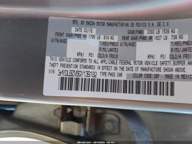 3MYDLBZV6GY139182 Scion p5v