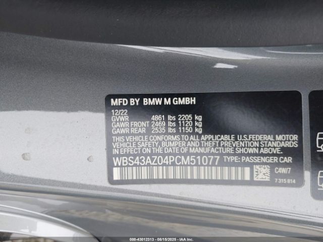 2023 BMW M4 WBS43AZ04PCM51077 Photo 8