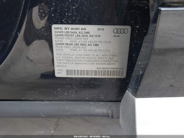 2019 AUDI Q5 WA1BNAFYXK2091020 Photo 8