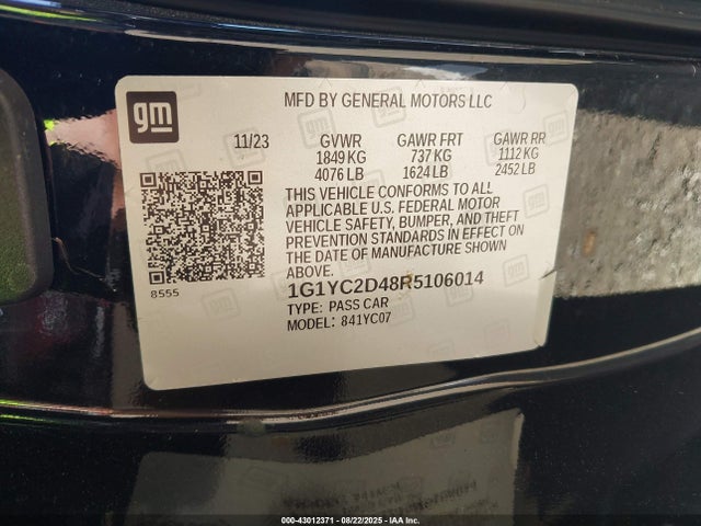 Chevrolet lt2 2024 1G1YC2D48R5106014 Image 9