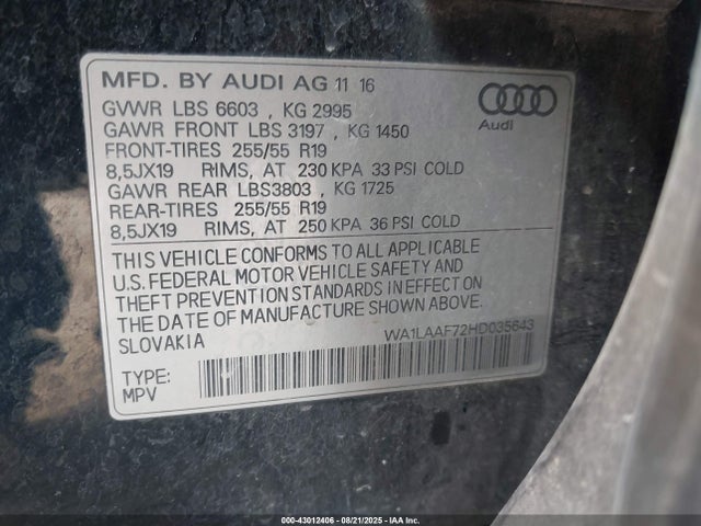 2017 AUDI Q7 WA1LAAF72HD035643 Photo 8
