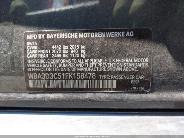 2015 BMW 328D WBA3D3C51FK158478 Photo 8