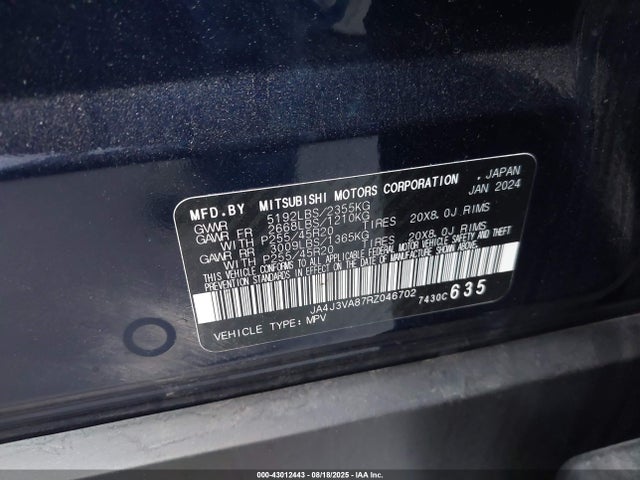 JA4J3VA87RZ046702 Mitsubishi Outlander