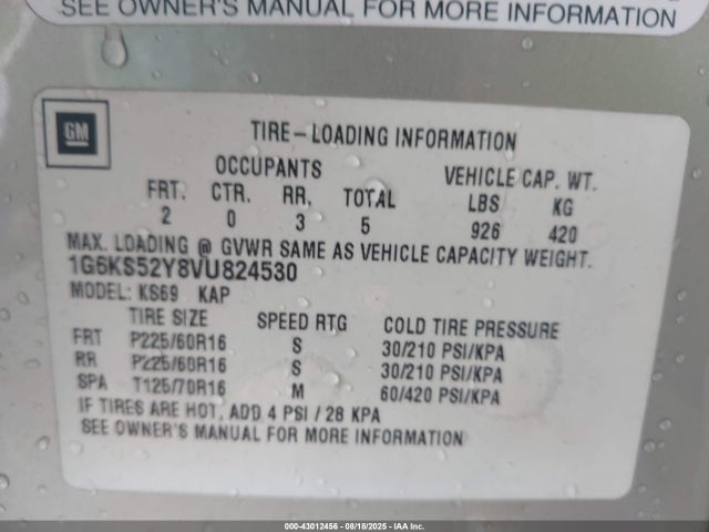 1997 CADILLAC SEVILLE 1G6KS52Y8VU824530 Photo 8