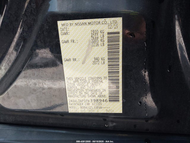 1N4AL3AP5FN398946 Nissan 2015