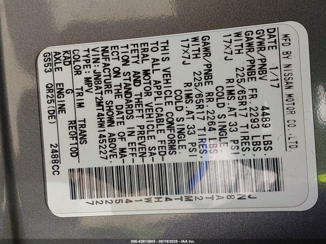 Nissan Rogue 2017 JN8AT2MT4HW145227 Image 9