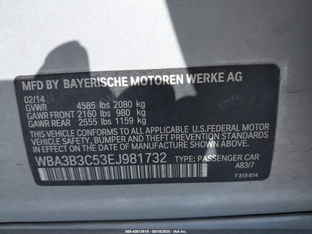 BMW 2014 2014 WBA3B3C53EJ981732 Image 9