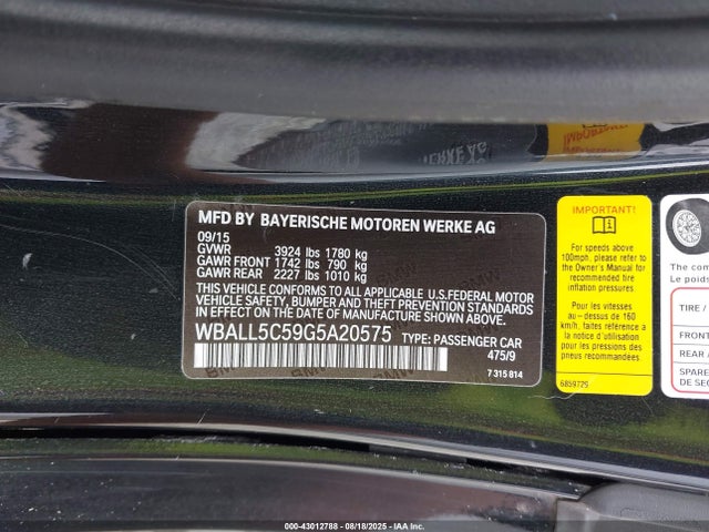 BMW Z4 2016 WBALL5C59G5A20575 Image 9