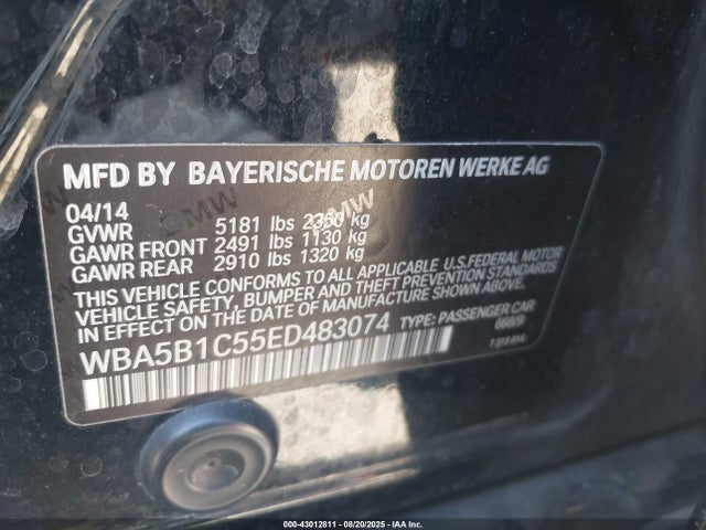BMW 535i 2014 WBA5B1C55ED483074 Image 9