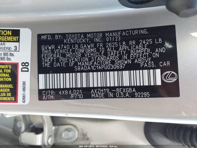 Lexus a25a-fxs, 3nm 2023 58ADA1C14PU030697 Image 9