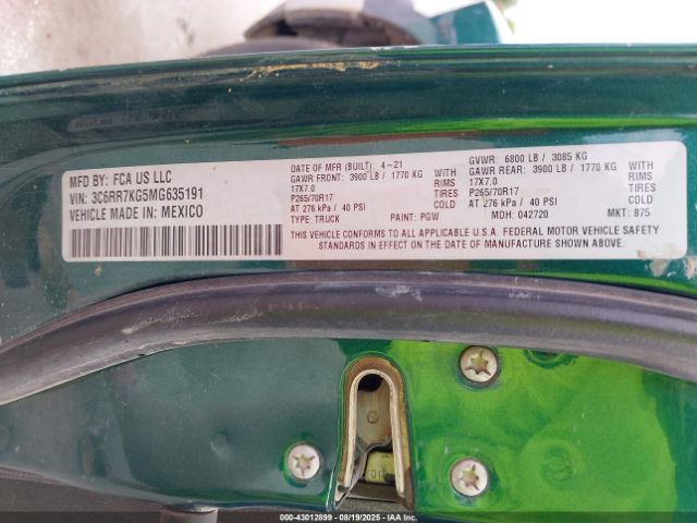 2021 RAM 1500 CLASSIC 3C6RR7KG5MG635191 Photo 8