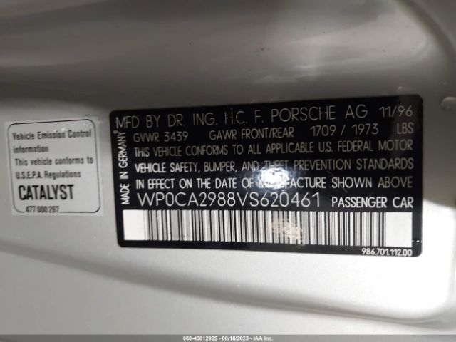 1997 PORSCHE BOXSTER WP0CA2988VS620461 Photo 8