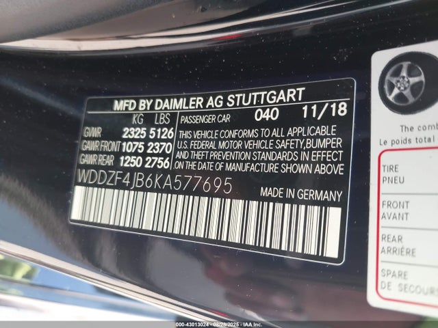 Mercedes-Benz m274 2019 WDDZF4JB6KA577695 Image 9