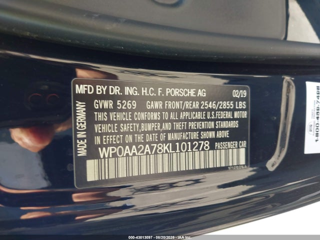 Porsche Panamera 2019 WP0AA2A78KL101278 Image 9