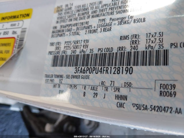 Ford 2015 2015 3FA6P0PU4FR128190 Image 9