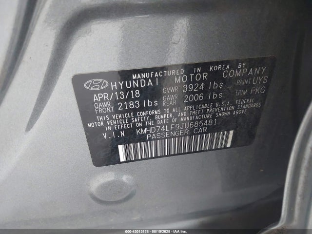 Hyundai mpi nu 2018 KMHD74LF9JU685481 Image 9
