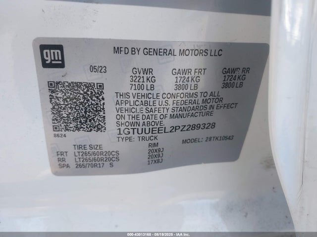 1GTUUEEL2PZ289328 GMC l87
