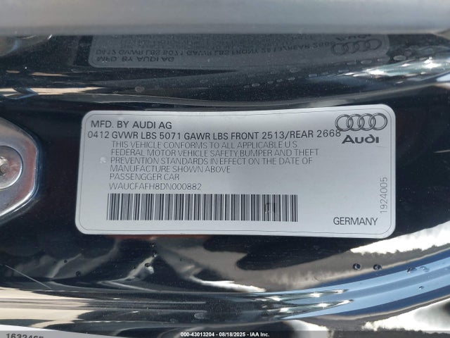 2013 AUDI A5 WAUCFAFH8DN000882 Photo 8