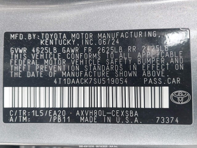 Toyota a25a-fxs 2025 4T1DAACK7SU519054 Image 9