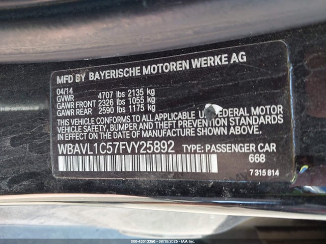BMW X1 2015 WBAVL1C57FVY25892 Image 9