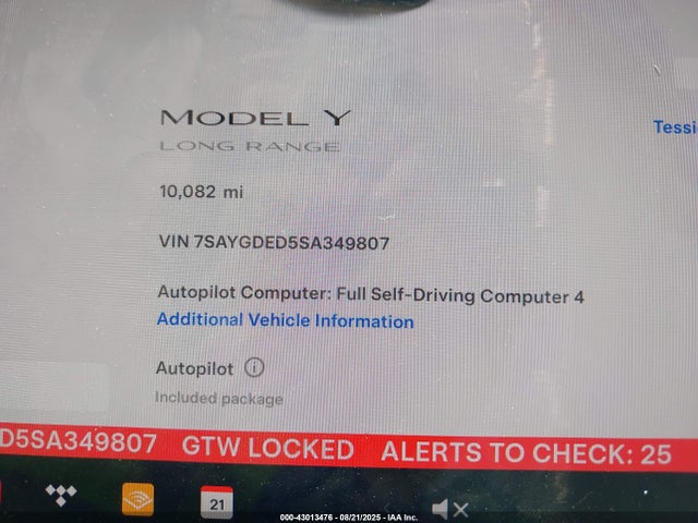 2025 TESLA MODEL Y 7SAYGDED5SA349807 Photo 6