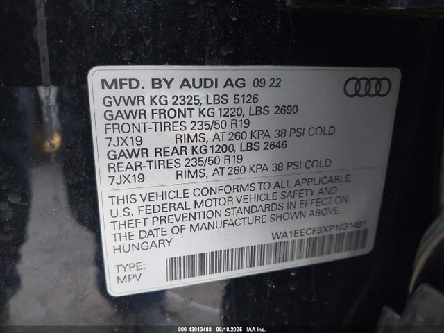 2023 AUDI Q3 WA1EECF3XP1031491 Photo 8