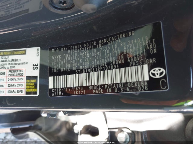 5YFB4MDE1RP197094 Toyota m20a-fks
