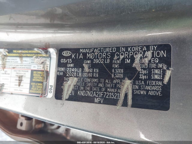 KIA dohc gdi gamma 2015 KNDJN2A21F7215212 Image 9