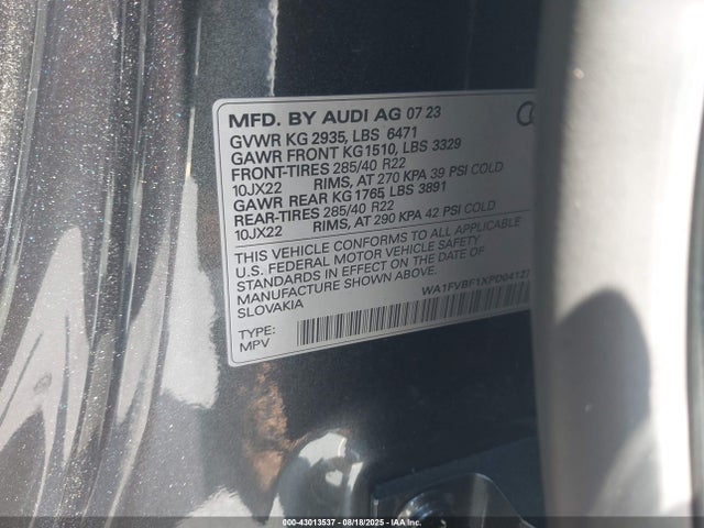 2023 AUDI Q8 WA1FVBF1XPD041272 Photo 8