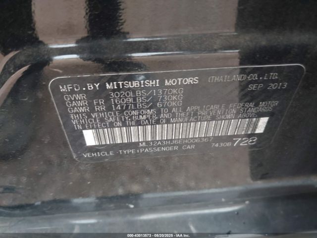 2014 MITSUBISHI MIRAGE ML32A3HJ6EH006367 Photo 8
