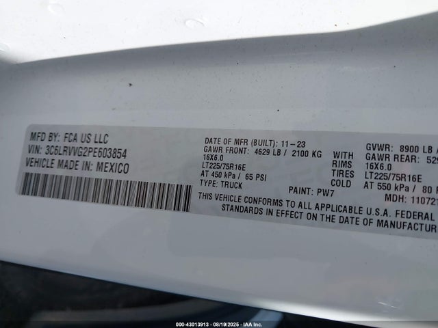RAM Promaster 2500 2023 3C6LRVVG2PE603854 Image 9